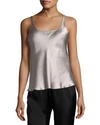 Josie Natori Allure Silk Tank In Sil
