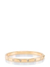 Kate Spade Set In Stone Stone Hinged Bangle In Clear/gold