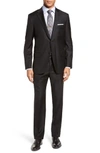 Hickey Freeman Classic B Fit Solid Loro Piana Wool Suit In Charcoal