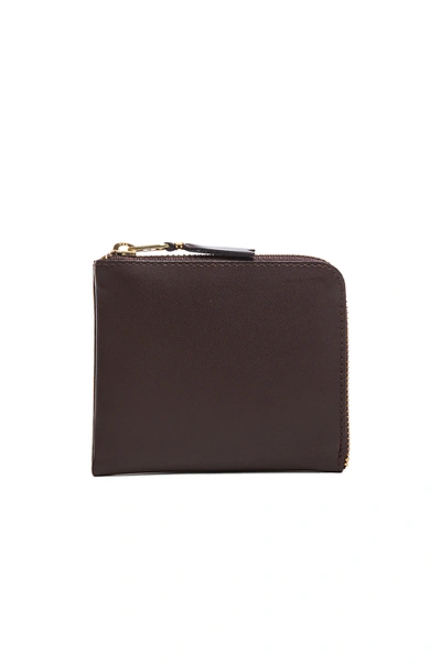 Comme Des Garçons Small Zip Wallet In Brown