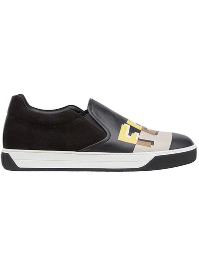 Fendi Vocabulary Men s Leather Slip on Skate Sneakers In Multicoloured ModeSens