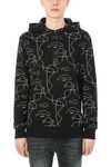 NEIL BARRETT BLACK PICASSO COTTON HOODIE,9636548