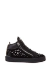 GIUSEPPE ZANOTTI EMBELLISHED SUEDE HIGH-TOP trainers,9642637