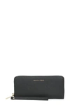 Michael Michael Kors Mercer Leather Continental Wristlet In Black