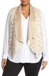 Tart 'sheri' Drape Front Faux Fur Vest In Light Taupe