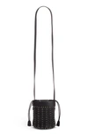 Rabanne Iconic Small Sleek Calf Brass Link Chain Shoulder Bag In Black