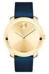 MOVADO BOLD THIN LEATHER STRAP WATCH, 36MM,3600474