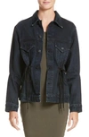 PROENZA SCHOULER PSWL DRAWSTRING DENIM JACKET,WL181994DC01200206