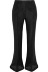 ANTONIO BERARDI CROPPED SILK AND COTTON-BLEND TWILL BOOTCUT PANTS