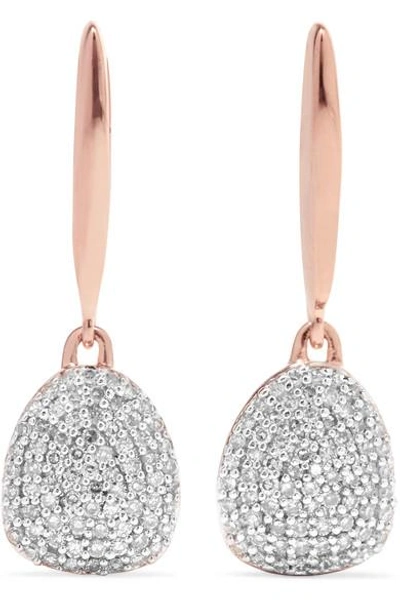 Monica Vinader Rose Gold Vermeil Nura Small Pebble Diamond Drop Earrings
