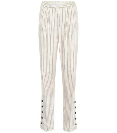 Altuzarra Striped Button Cuff Trousers In White