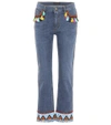 ETRO EMBROIDERED CROPPED JEANS,P00297443