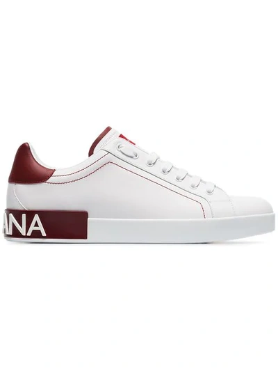 Dolce & Gabbana Portofino Sneakers In White,red
