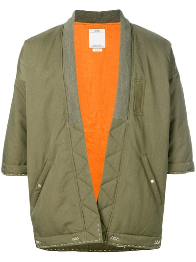 Visvim Sanjuro Kimono Down Jacket In Green