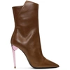 SAINT LAURENT Brown Metallic Heel Freja Boots