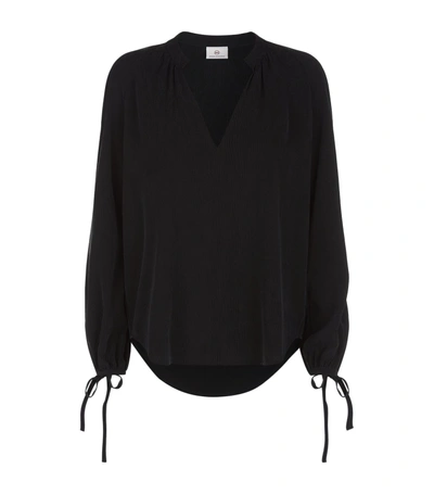 Ag Karina Tie Cuff Blouse In Washed Black