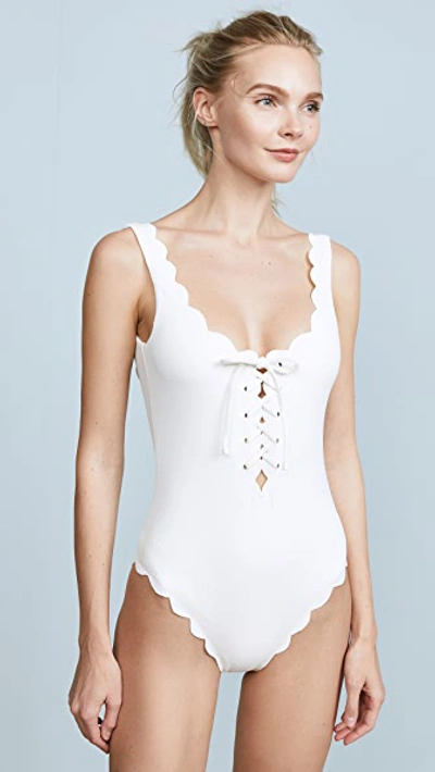 Marysia Palm Springs Lace Up Maillot In White