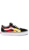 Vans Black And Red Canvas Old Skool Dx Sneakers In Black