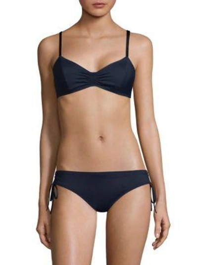 Malia Mills Soft Ruched Triangle Bikini Top In Baltic Blue