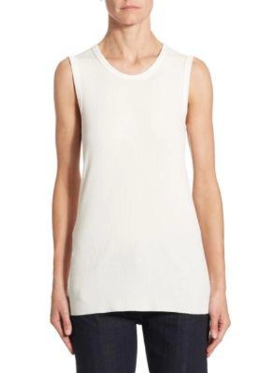 The Row Vlair Ribbed-knit Tank In Ivory