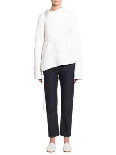 The Row Alys Asymmetrical Sweater In White