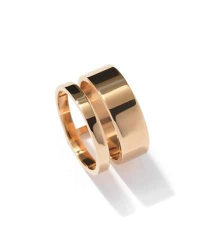 Repossi 'berbère Module' 18k Rose Gold Two Row Ring In White/gold