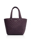 Mz Wallace 'medium Metro' Quilted Oxford Nylon Tote - Purple In Dark Purple/silver
