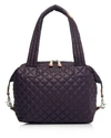 Mz Wallace Medium Sutton Bag In Dark Purple/silver