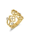 GUMUCHIAN 18K YELLOW GOLD MINI G BOUTIQUE FLORAL DIAMOND RING,R876Y