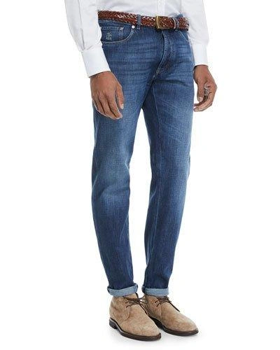 Brunello Cucinelli Basic-fit Straight-leg Denim Jeans In Blue