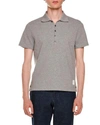 Thom Browne Short-sleeve Pique Polo Shirt In Light Gray