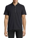 Thom Browne Logo-patch Short-sleeve Polo Shirt In Navy