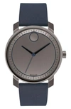MOVADO BOLD LEATHER STRAP WATCH, 41MM,3600491