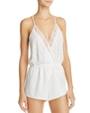 Flora Nikrooz Genevive Charm Lace Chiffon Romper In Ivory