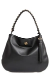 TORY BURCH BROOKE LEATHER HOBO - BLACK,43714