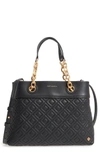 TORY BURCH SMALL FLEMING LEATHER TOTE - BLACK,46164