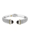 Lagos 18k Gold And Sterling Silver Caviar Color Hematite Cuff Bracelet, 12mm In Onyx