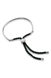 Monica Vinader Fiji Friendship Bracelet Sterling Silver In Silver/ Black