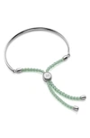 Monica Vinader Fiji Friendship Bracelet In Mint/ Silver