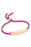 Monica Vinader Havana Friendship Bracelet In Fuchsia/ Rose Gold