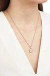 Monica Vinader Siren Semiprecious Stone Pendant Charm In Labradorite/ Rose Gold