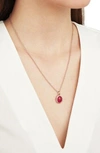 Monica Vinader Siren Medium Bezel Pink Quartz Pendant In Pink/ Rose Gold