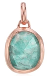 Monica Vinader Siren Mini 18ct Rose-gold Vermeil And Amazonite Bezel Pendant In Rose Gold/ Amazonite