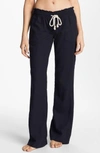 Roxy Oceanside Linen Blend Beach Pants In Black