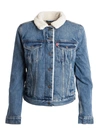 Levi's Blue Ex-boyfriend Sherpa Trucker Denim Jacket In Extremely Lovable