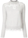 ONEFIFTEEN FLORAL LACE PATCH SWEATER,CA702412503683