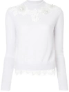 ONEFIFTEEN FLORAL LACE PATCH SWEATER,CA702412503684