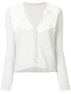 ONEFIFTEEN FLORAL LACE PATCH V-NECK CARDIGAN,CA701612503679