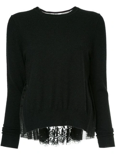 Onefifteen Lace Panelled Top In Black