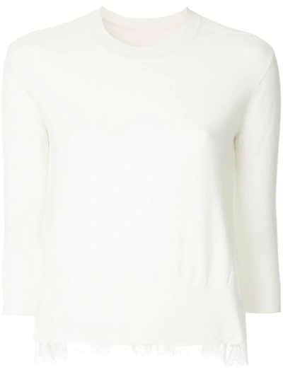 Onefifteen Lace Panel Jumper In White